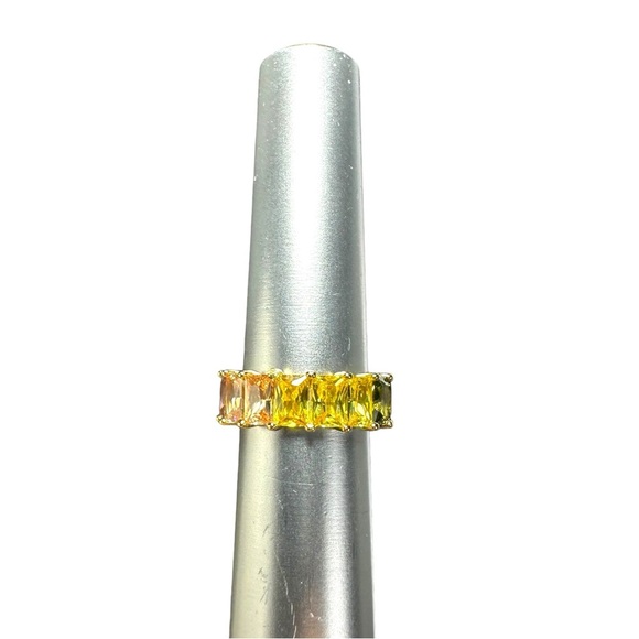 GM CN 925 Sterling Silver 6.5 mm Rainbow CZs Eternity Ring Size 7 Gay Pride New - Picture 6 of 16